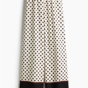 NWT H&M Black and Cream Wide Leg Pull On Pants
